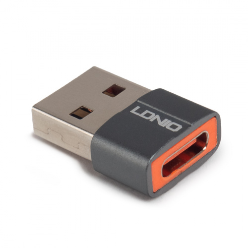 Переходник LDNIO LC150 Type-C на USB A Адаптер Серый фото 2