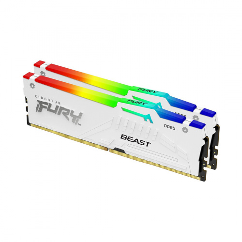 Комплект модулей памяти Kingston FURY Beast White RGB XMP KF552C40BWAK2-32 DDR5 32GB (Kit 2x16GB) 56 фото 2