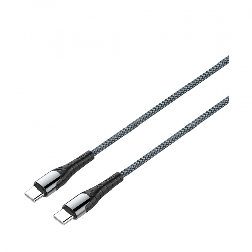 Интерфейсный кабель LDNIO Type-C to Type-C LC101 65W FDY 1м Серый фото 2