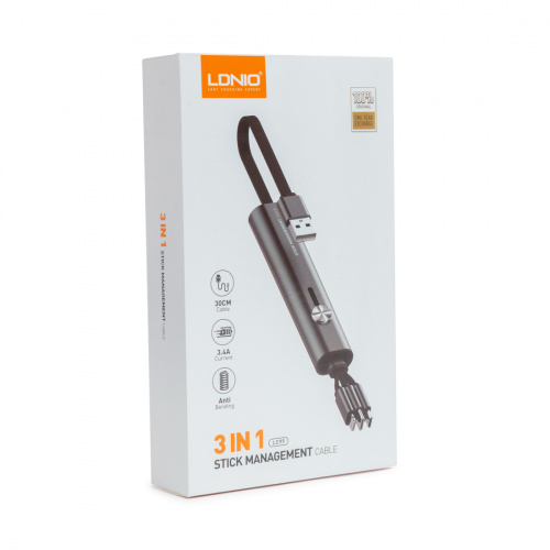 Интерфейсный кабель LDNIO 3 in 1 cable LC99 30cm Серый фото 4