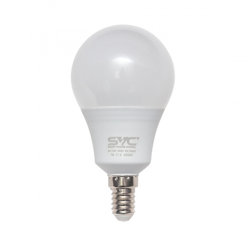 Эл. лампа светодиодная SVC LED G45-7W-E14-4200K, Нейтральный фото 2