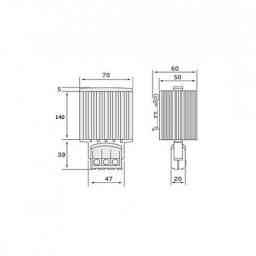 Обогреватель шкафной iPower HG140 60W 110-250V AC/DC фото 4