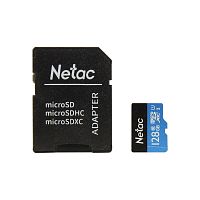 Карта памяти Netac NT02P500STN-128G-R 128GB с адаптером SD