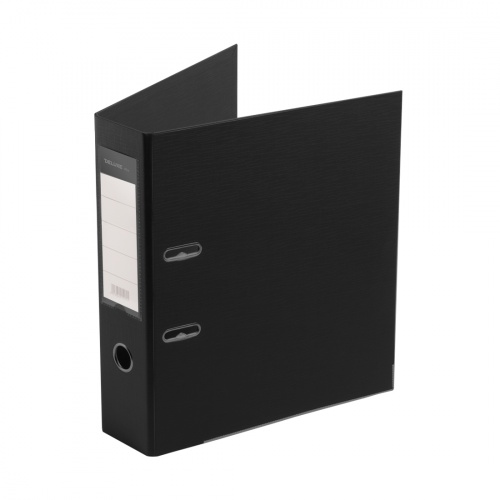 Папка-регистратор Deluxe с арочным механизмом, Office 3-BK19 (3" BLACK), А4, 70 мм, чёрный фото 2