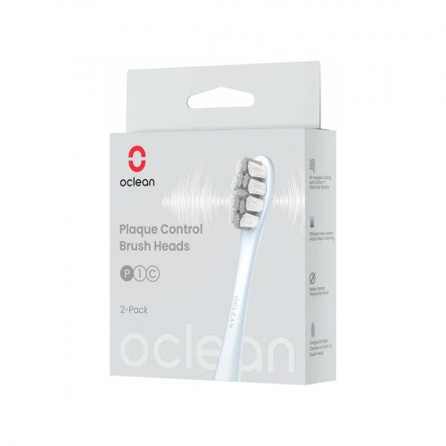 Сменные зубные щетки Oclean Plaque Control-Brush Head (2-pk) Silver фото 4