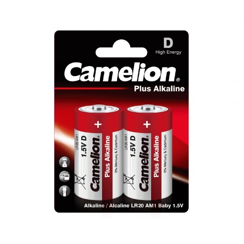 Батарейка CAMELION Plus Alkaline LR20-BP2 2 шт. в блистере фото 2