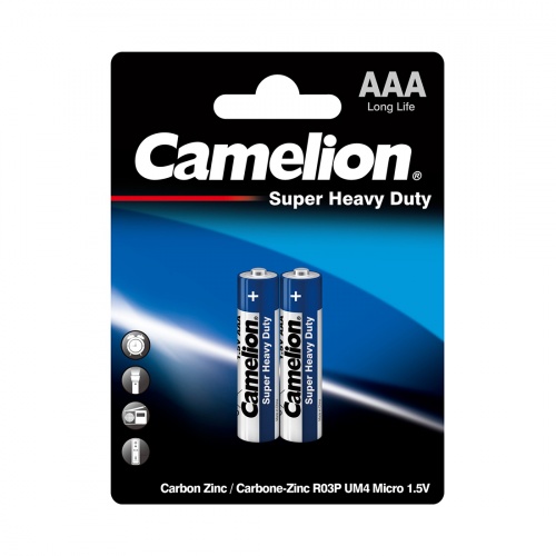 Батарейка CAMELION Super Heavy Duty R03P-BP2B 2 шт. в блистере фото 2