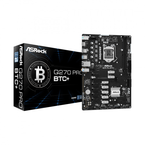 Материнская плата ASRock Q270 PRO BTC+ фото 2