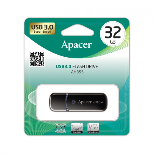 USB-накопитель Apacer AH355 32GB Чёрный фото 3