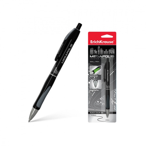 Ручка шариковая автоматическая ErichKrause® MEGAPOLIS® Concept, цвет чернил черный фото 2