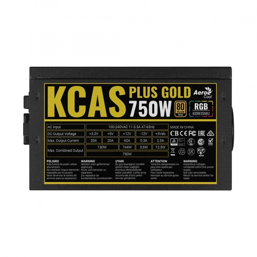 Блок питания Aerocool KCAS PLUS GOLD 750W RGB фото 4