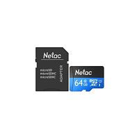Карта памяти Netac NT02P500STN-064G-R 64GB с адаптером SD