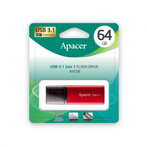 USB-накопитель Apacer AH25B 64GB Красный фото 4