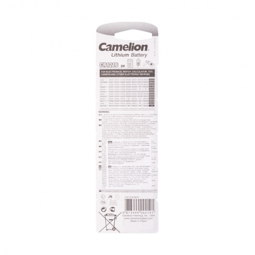 Батарейка CAMELION Lithium CR1216-BP5 5 шт. в блистере фото 3