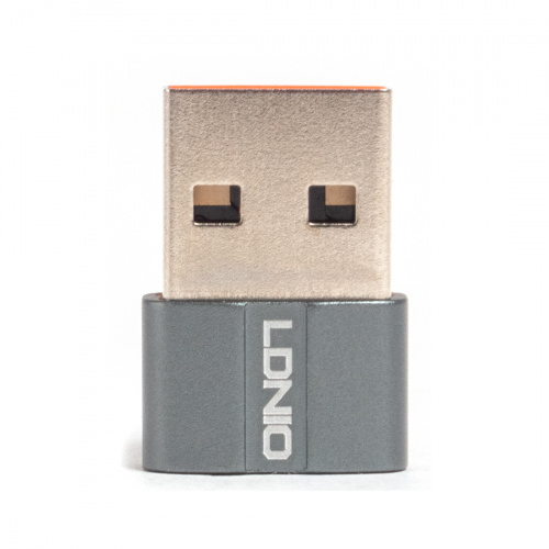 Переходник LDNIO LC150 Type-C на USB A Адаптер Серый фото 3