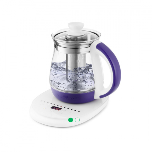 Чайник электрический Kitfort КТ-6130-1 бело-фиолетовый фото 2