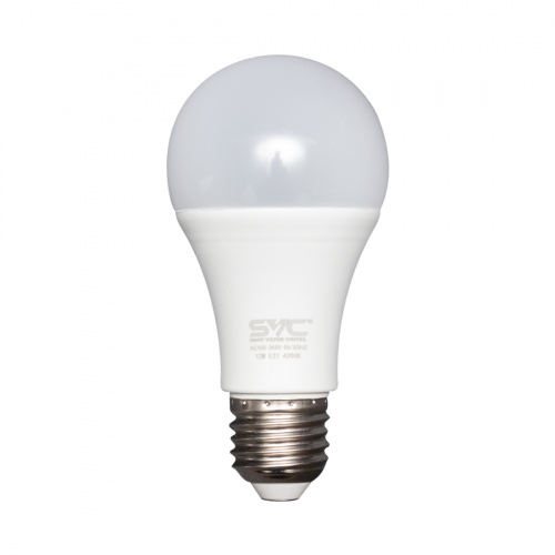 Эл. лампа светодиодная SVC LED A60-12W-E27-4200K, Нейтральный фото 2