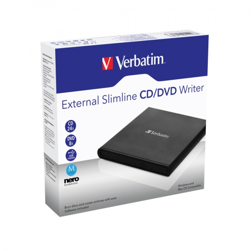 Внешний привод Verbatim CD/DVD 98938 Slim USB Чёрный фото 3