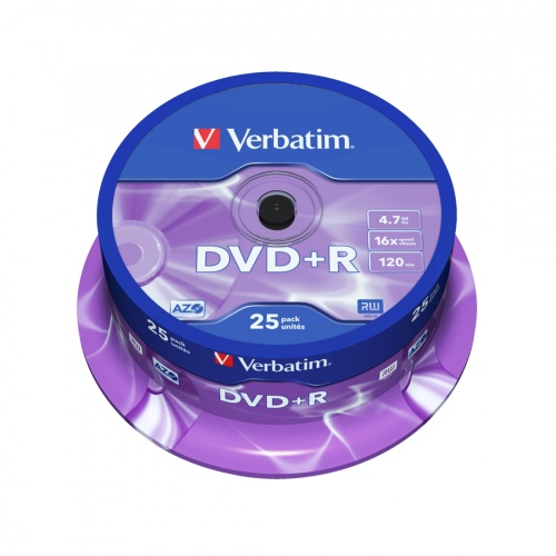 Диск DVD+R Verbatim (43500) 4.7GB 25штук Незаписанный фото 3