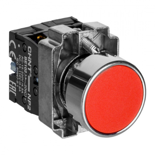 Кнопка управления CHINT NP2-BA42 без подсветки красная 1НЗ IP40 фото 2