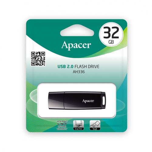 USB-накопитель Apacer AH336 32GB Чёрный фото 3