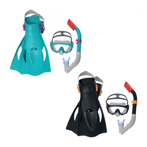 Набор для плавания Bestway 25020 в упаковке: маска, трубка, ласты фото 2