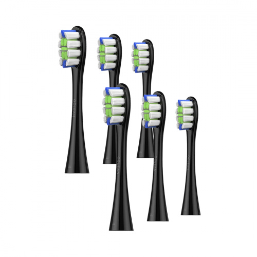 Сменные зубные щетки Oclean Plaque Control Brush Head (6-pk) Black фото 2