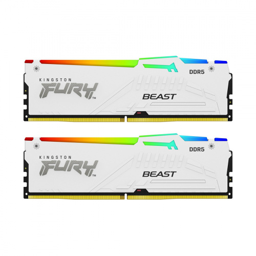 Комплект модулей памяти Kingston FURY Beast White RGB XMP KF552C40BWAK2-32 DDR5 32GB (Kit 2x16GB) 56 фото 3