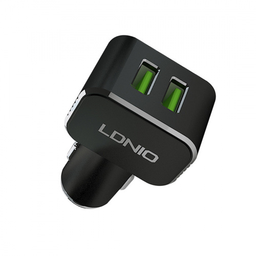 Автомобильное зарядное устройство LDNIO C306 2*USB-A 18W 5V-3.6A Auto Type-C Чёрный фото 3