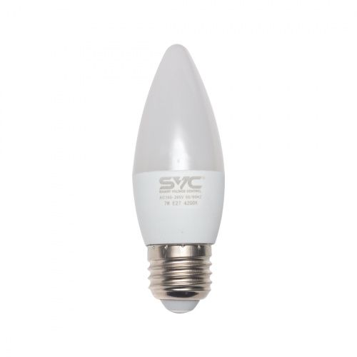 Эл. лампа светодиодная SVC LED C35-7W-E27-4200K, Нейтральный фото 2
